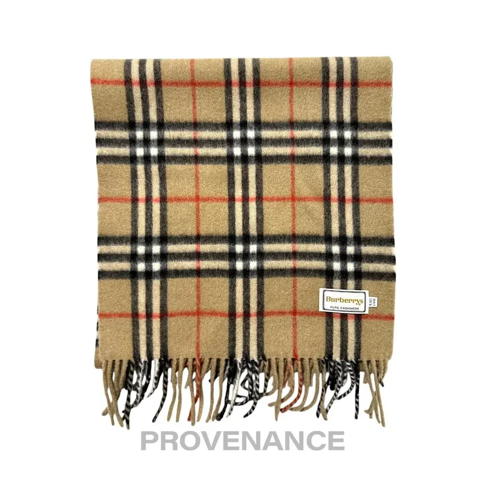 🔴 Vintage Burberrys Scarf Nova Check 100% PURE CASHMERE